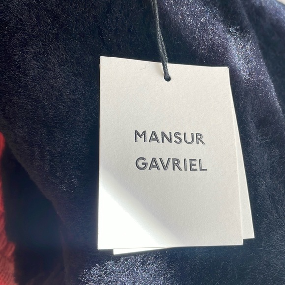 Mansur Gavriel Mini shearling leather Bucket Bag NAVY BLUE - Picture 2 of 7
